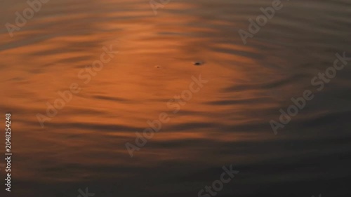 Water surface with orange ripples.
