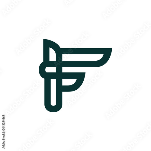 minimalist creative combination pictogram and monogram F logo. letter f illustration vector graphic design. 
