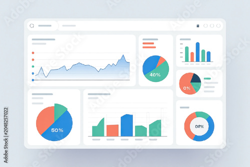 Business Data Dashboard with Financial Charts and Analytics UI
