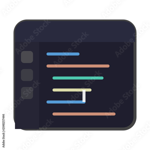 Programming Code Editor Software Development Vector Icon