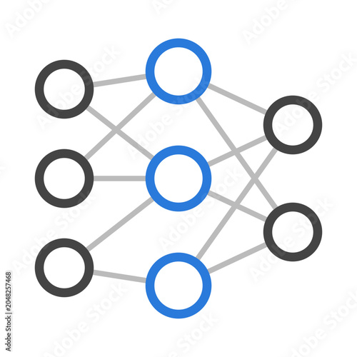 Artificial Neural Network Machine Learning Vector Icon