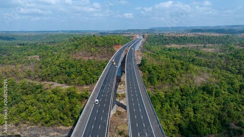 Canvas Print Samruddhi Mahamarg Drone Shot Maharashtra India,  Samruddhi Expressway Highway I