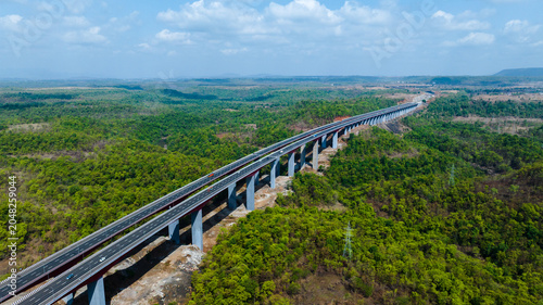 Canvas Print Samruddhi Mahamarg Drone Shot Maharashtra India, Samruddhi Expressway Highway In