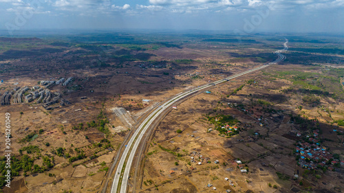 Photography Samruddhi Mahamarg expressway aerial photography Maharashtra India
Drone shot of