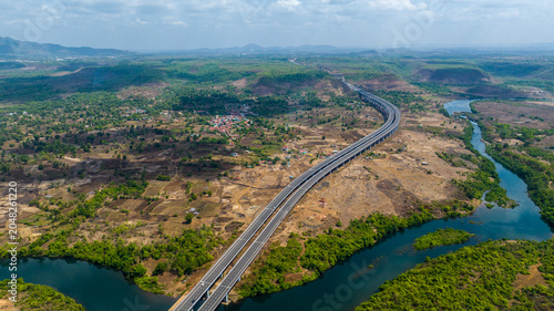 Photography Samruddhi Mahamarg expressway aerial photography Maharashtra India
Drone shot of