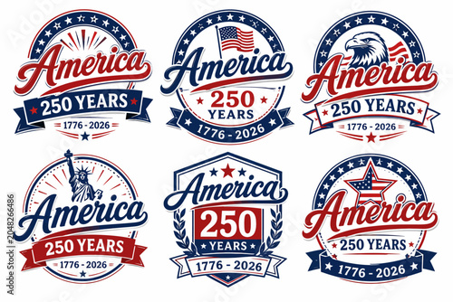 America 250 years anniversary celebration emblem united states