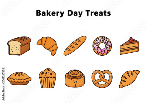 Cuadro en lienzo A delightful collection of freshly baked goods, perfect for celebrating Bakery D