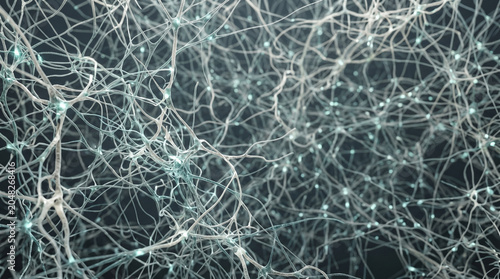 Abstract Neural Network with Glowing Connections and Synapses