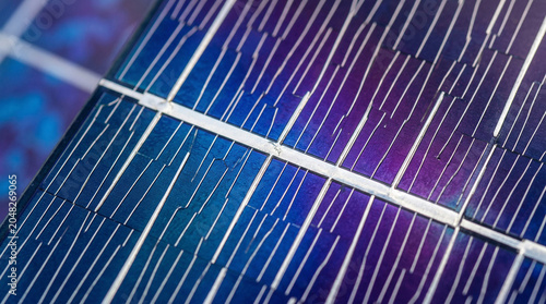 Close-up of Solar Panel Cells for Renewable Energy