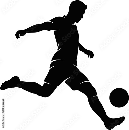 Football silhouette in motion, showcasing speed, skill, and determination