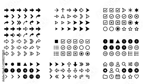 Bullet Point Arrow Collection for PowerPoint Presentation Vector Icon Set