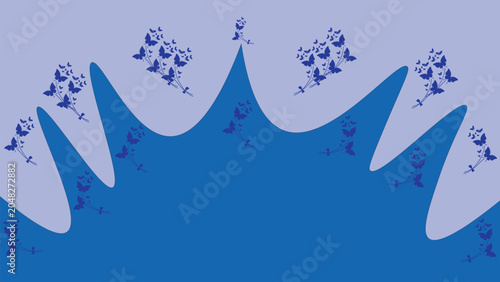 Foto Intricate blue and purple fractal waves with jagged repeating self‑similar shape