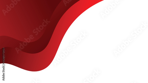 Layered red wave shapes fading into white background with smooth gradient transitions forming abstract dynamic flowing composition