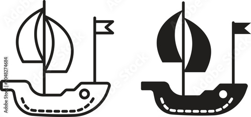 Φωτογραφία Caravel icon vector collection. vector stock symbol illustrations