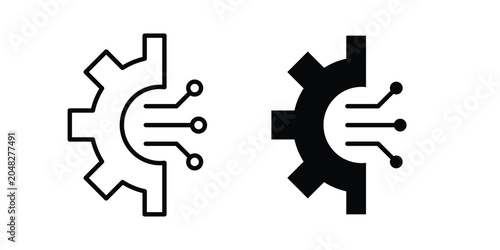 Bild auf Leinwand advanced technology icon pack in black vector type