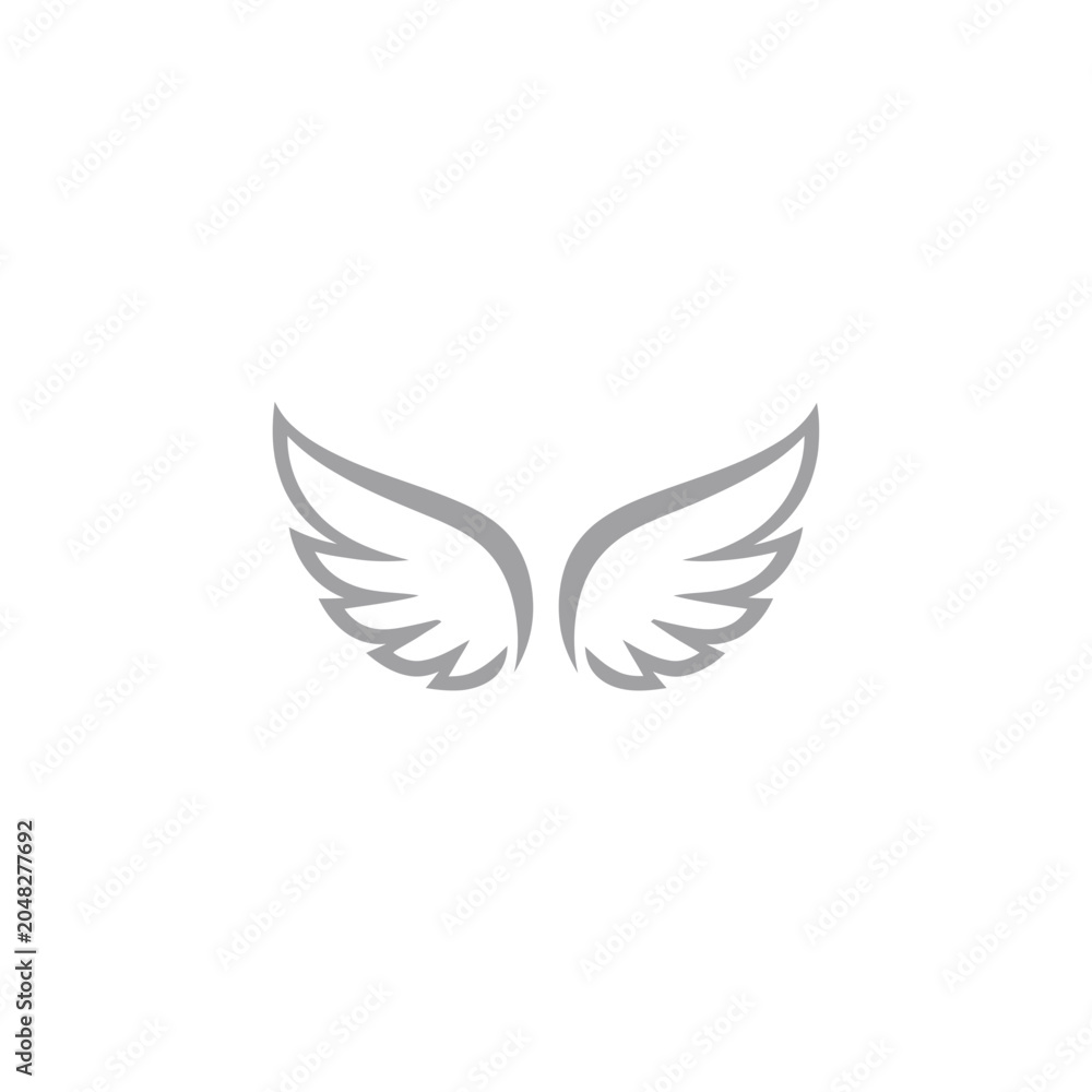 Fototapeta premium cotton candy vector Minimalist grey angel wings icon for branding and graphic design
