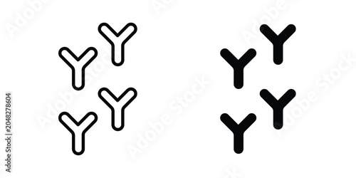 Foto Bifidobacterium probiotics icon pack in black vector type