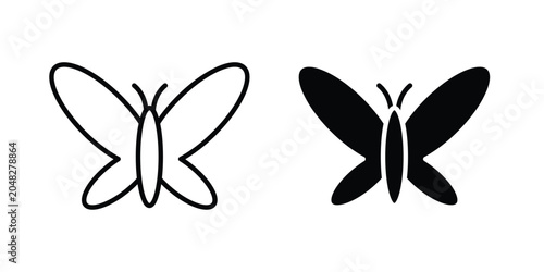 Cuadro en lienzo Butterfly icon pack in black vector type
