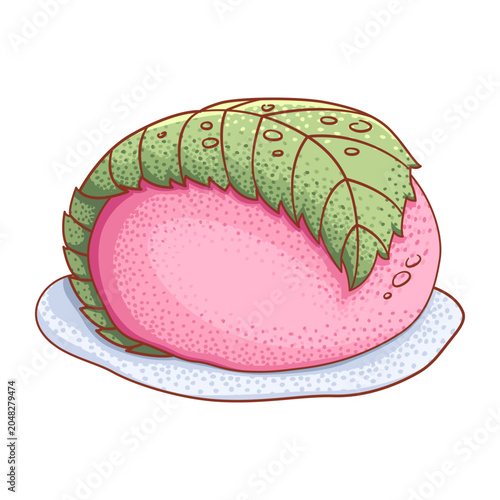 Photos Traditional Japanese Sakura Mochi Illustration