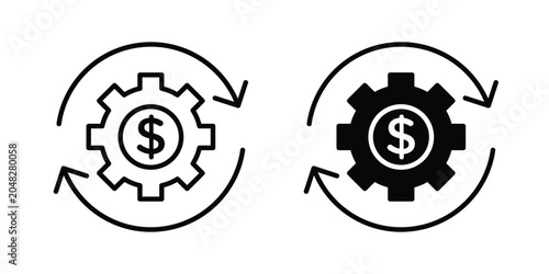 Cuadro en lienzo Costs optimization icon pack in black vector type