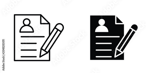 Foto Job description icon pack in black vector type