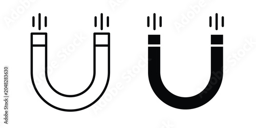 Photos Magnet icon pack in black vector type