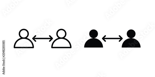 Bild auf Leinwand Peer to peer icon pack in black vector type