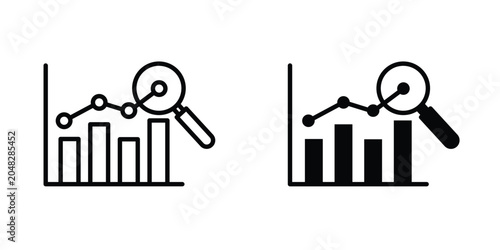 Predictive analytics icon pack in black vector type