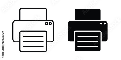 Canvastavla Printer icon pack in black vector type