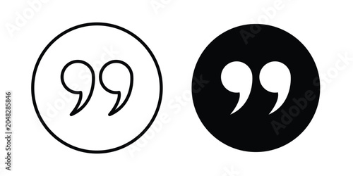 Quote Mark icon pack in black vector type