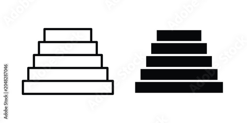 Bild auf Leinwand Stairs icon pack in black vector type