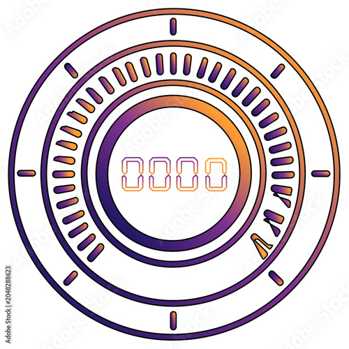 Professional safe vault dial vector icon illustration with editable stroke for security and finance, customizable thin line design element for banking and business asset protection and safety.