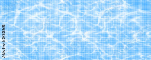 Foto Blue halftone water surface with ripple waves and sunlight reflection