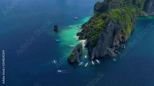 Shimizu island philippines showing tropical paradise. Lovely aerial view drone