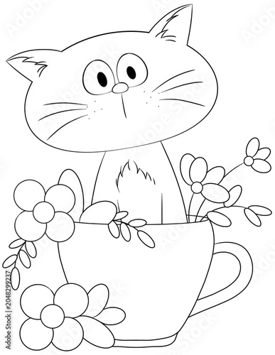 Coloring pages of cute cartoon pets.