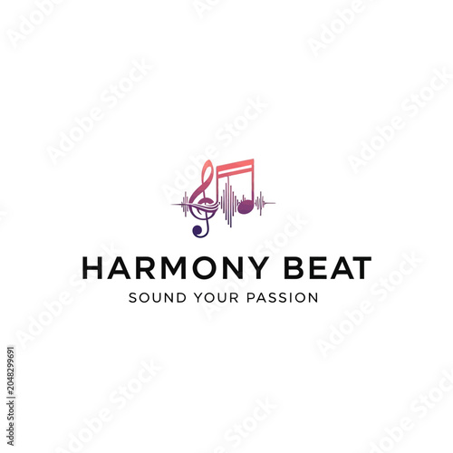 Tableau sur toile Creative and soulful music logo perfect for therapy services, recording studios, or entertainment brands