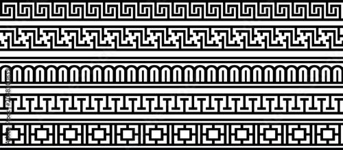 Quadro su tela Decorative Divider Border Vectors Ornate Line Floral Geometric Separators Collec