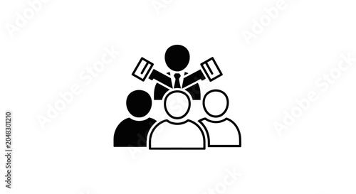 Tableau sur toile Leader addressing a group during a press conference or meeting