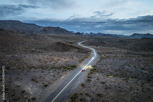 Obraz na plátne Aerial view of Arizona's uninhabited areas along Route 66.