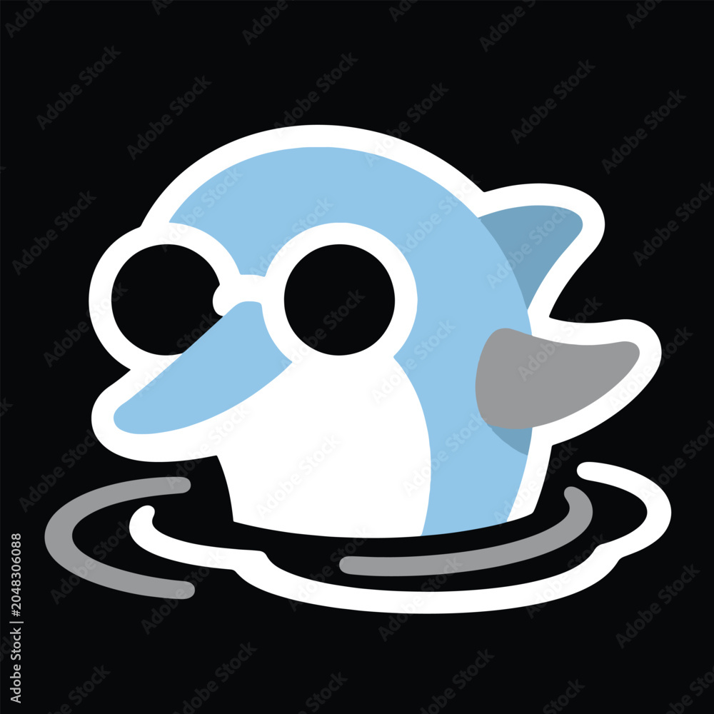 Fototapeta premium Cool Dolphin Logo Vector with Sunglasses Illustration Creative Design Template 