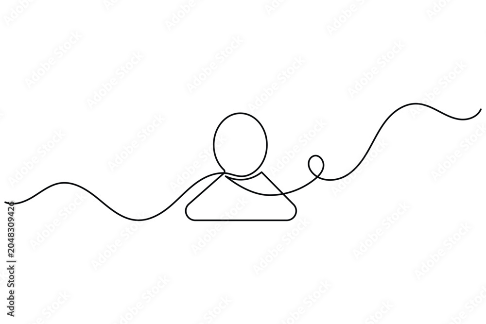 Obraz premium User profile continuous line art vector of avatar icon for account login
