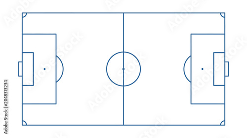 Foto Soccer Field Top View Vector Illustration