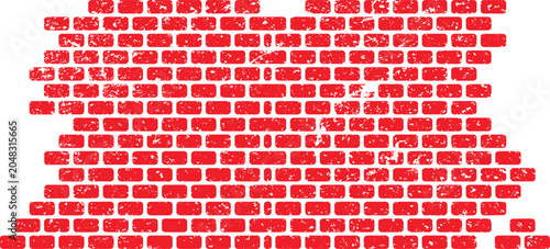 Distressed red brick wall texture background with grunge effect