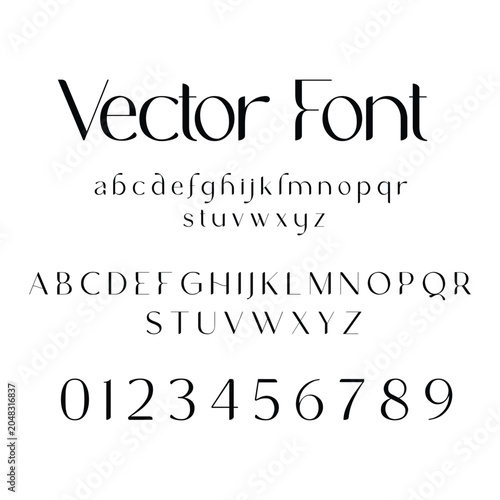 Luxury serif display typography vector alphabet letters set