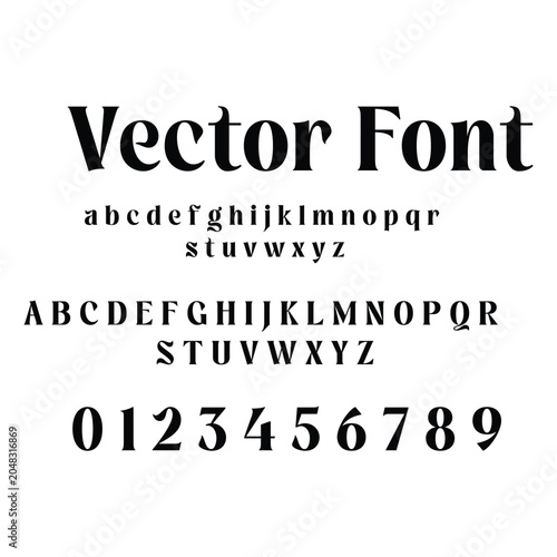 Elegant editorial headline typography vector font set