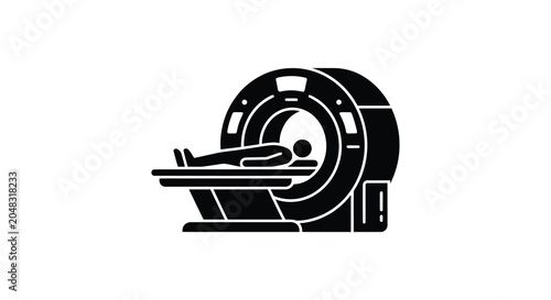 Quadro su tela Mri Scanner With Patient Silhouette magnetic resonance