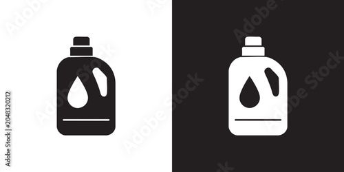 Εκτύπωση καμβά Minimalist Black Silhouette of Detergent Bottle with Handle and Cap - Modern Lau
