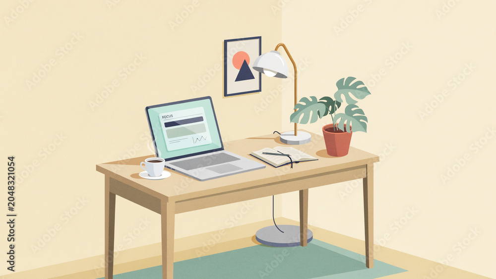 Fototapeta premium Organized Home Office Workspace Setup