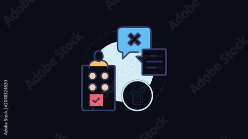 Voting process graphic illustration emphasizing choice and decision making