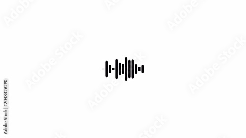 Transparent Audio Spectrum Animation ,Minimalist audio waveform animation for music and, podcast visualization